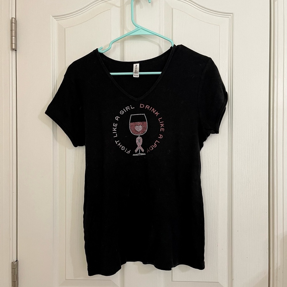 Black embelished t-shirt